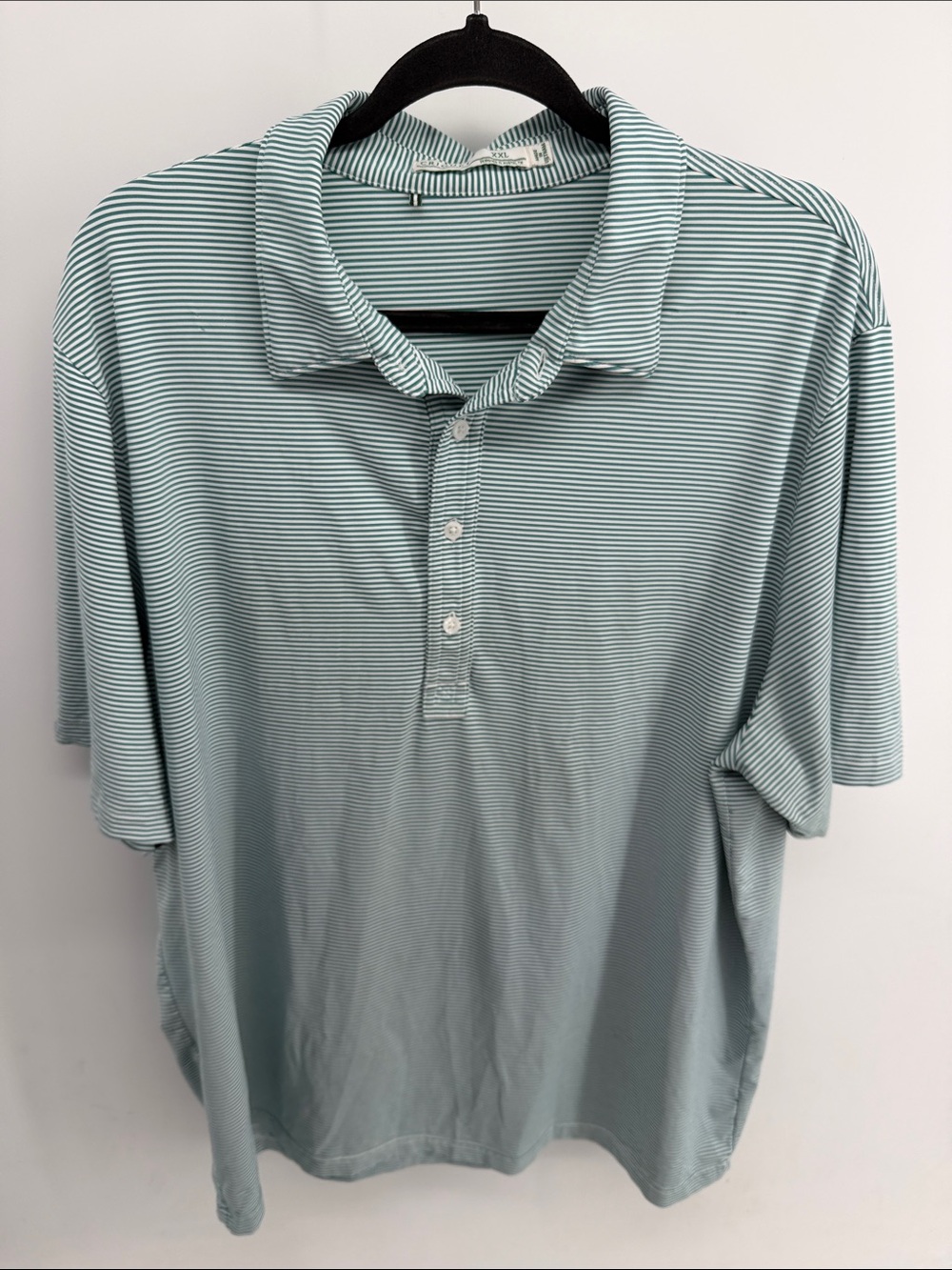 Criquet Performance striped short sleeve polo dress shirt sz XXL